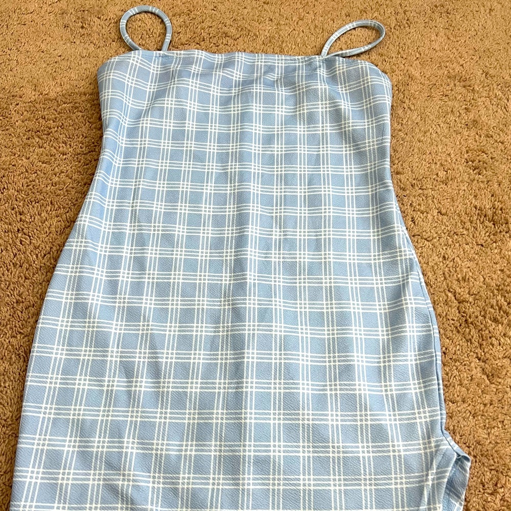 super cute blue dress with little slit at the end barley worn from shein